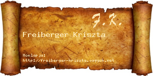 Freiberger Kriszta névjegykártya